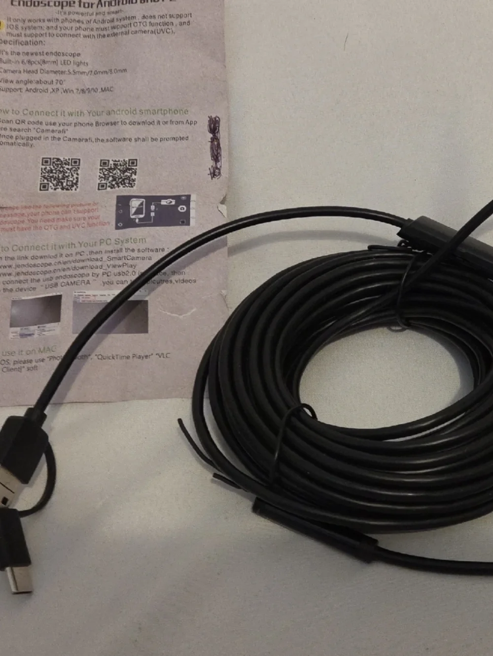 USB-C Endoscope Inspection Camera Cable for Android and PC.